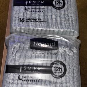 Depend Fresh Protection Night Defense Adult Underwear - Gray, S/M, 2pk (32 count